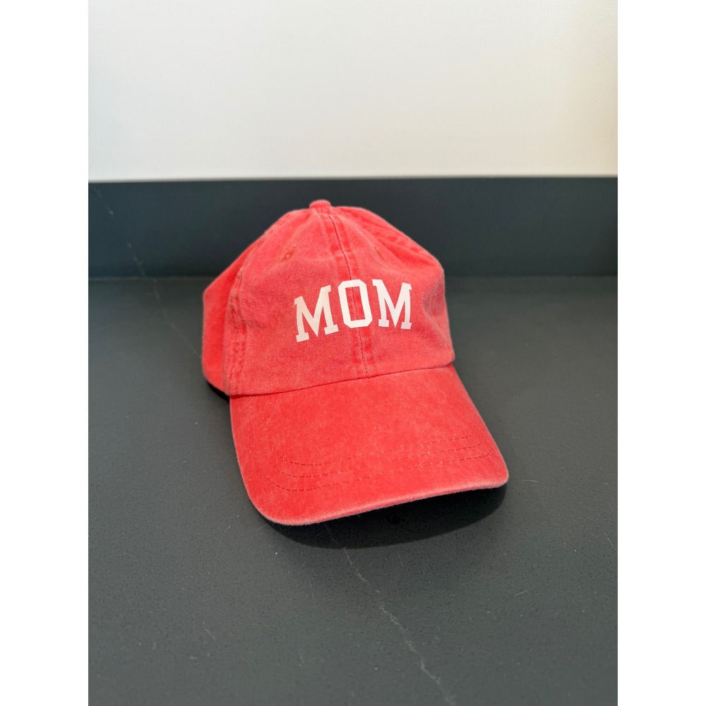 Mom Baseball Cap Washed Red Coral Cotton Adjustable Hat‎ One Size Fits All